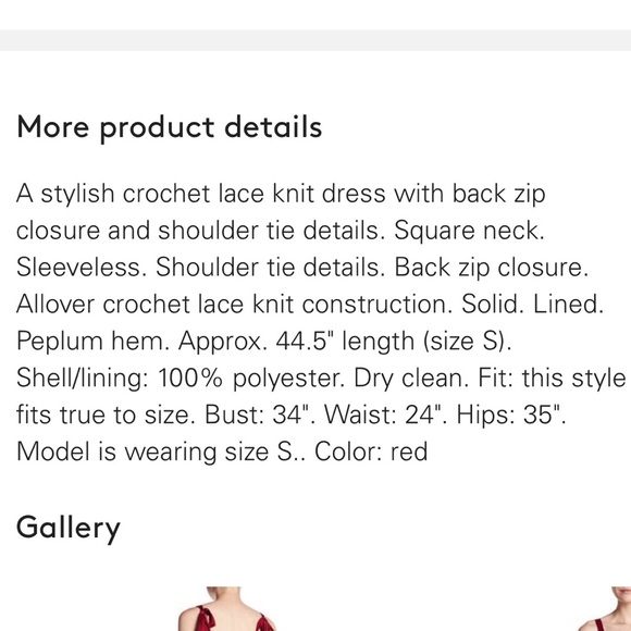 ALEXIA ADMOR red crochet dress NWT - Picture 3 of 4